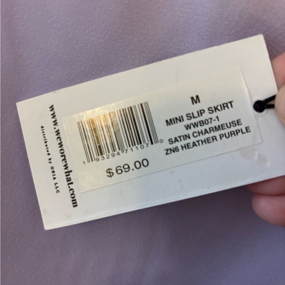 NWT We Wore What Lavender Satin Slip Skirt - Picture 3 of 5